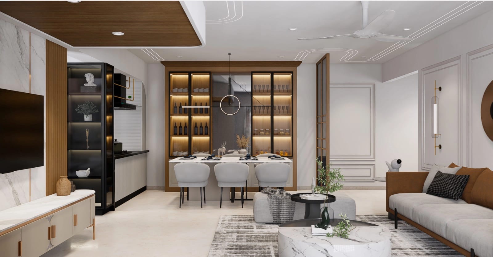 Modern living room in Pune by MakeMyGhar